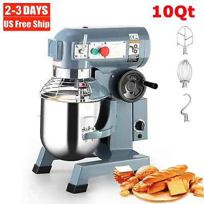 New Commercial Food Mixer Dough Food Mixer 10Qt 3 Speeds Pizza Bakery 450W 110V  • $447.99