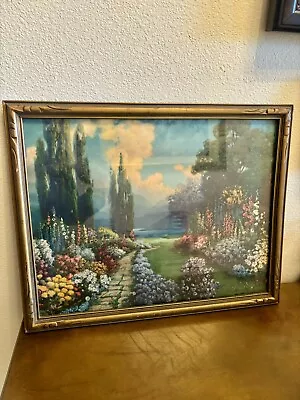 R Atkinson Fox Print “English Garden” 1920s With Original Art Deco Frame • $95