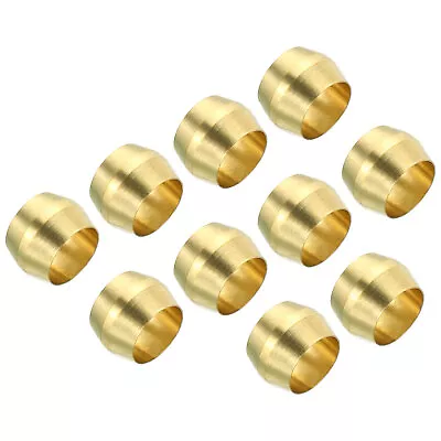 100pcs 1/4 Inch Tube OD Brass Compression Sleeves Ferrules Brass Ferrule Fitting • $11.55