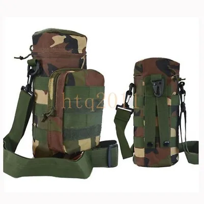 Military Molle Tools Travel Water Bottle Pouch Carry Bag Hydration Backpacks • $27.51