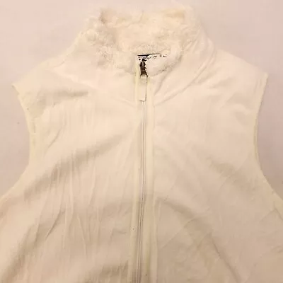 Croft & Barrow Casual Zip Up Sleeveless Jacket Vest Womens Size XL White • $14.99