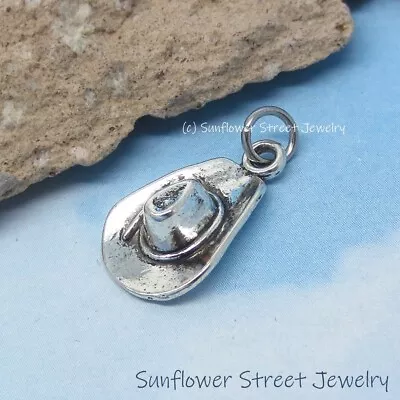 Silver Cowboy Hat Charm - Cowboy Hat Pendant - Western Charm - Cowgirl Pendant • $8.99