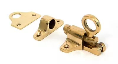 From The Anvil 90267 Lacquered Brass Fanlight Catch + Two Keeps • £18.35