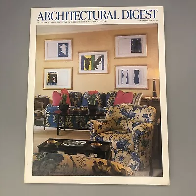 Architectural Digest November 1996 Vintage Magazine Interiors Design • $13.04