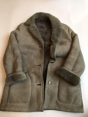 Real Leather SHEEPSKIN Shearling B3  Bomber Jacket S Made Uk • £55