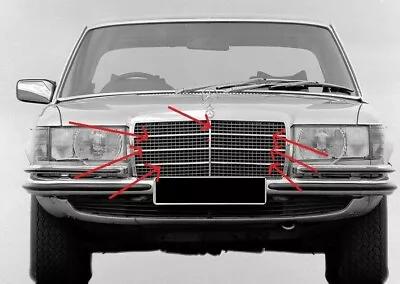 Grill Moulding Trim Set 7 Pcs Alu Fit For Mercedes Benz W116 200 S 280SE 280SEL • $56.90