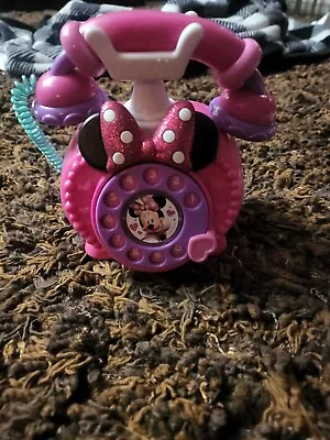 Disney Minnie Mouse Pink Telephone 7  Happy Helpers Talking Toy - Works Great • $10