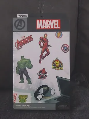 Marvel Decal Wall Stickers.  New In Box. Spiderman Hulk Etc. 4 Decal Sheets. • £8.99