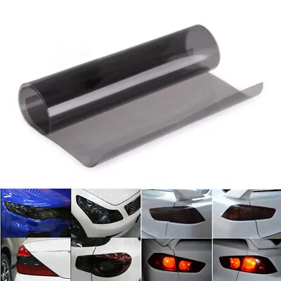 Gloss Light Black Smoke Film Tint 16 X60  Vinyl Headlight Taillight Wrap Cover • $17.23