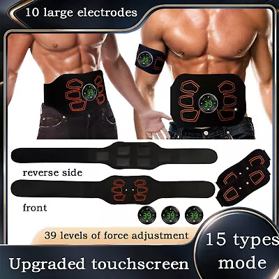 Rechargeable EMS Abdominal Muscle Toning Belt Trainer ABS Stimulator Toner Belt • $32.59