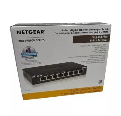(GS308)  Netgear 8-Port Gigabit Ethernet Unmanaged Switch- Home Network Hub NEW • $27.19