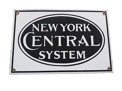 New York Central System Enamel Metal Porcelain Railroad Sign 12X8 • $14