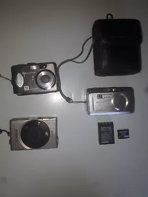 3× Vintage Camera(Olympus Digital 500CANON IXUSIT.WORKS DC-6370)SPARES REPAIR • £17