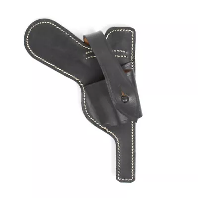 German WWII Luger P08 Paratrooper Open Holster - Black Leather P-08 • $26.95