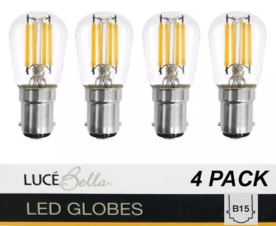 4 X 2W LED Clear Pilot Light Globes Bulbs Lamps B15 Small Bayonet SBC Warm White • $38.50