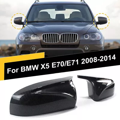 For BMW X5 X6 E70 E71 2007-2013 M Style Side Mirror Caps Cover Carbon Fiber Look • $30.99