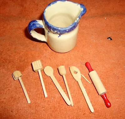 Miniature Pitcher & Cooking Utensils Baking Tools  Dollhouse Kitchen Accessories • $10.99