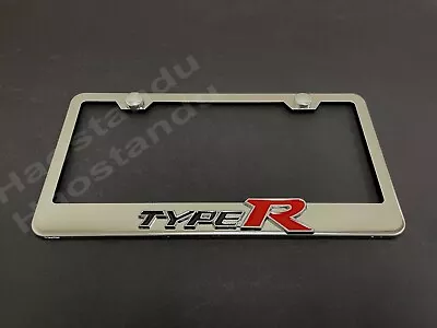 1x  TypeR  3D Emblem Badge Stainless Steel Chrome License Plate Frame RUST FREE  • $23