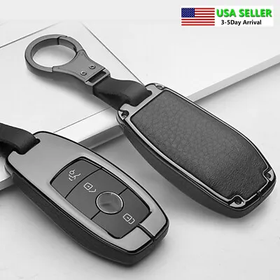 Zinc Alloy+Leather Key Fob Case Cover Shell For Mercedes Benz A C S E Class W213 • $25.20