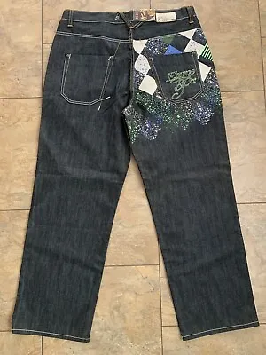 Vintage ENYCE Jeans Mens 38x33 Baggy Y2K Embroidered Skater Hip Hop Grunge New! • $49.99