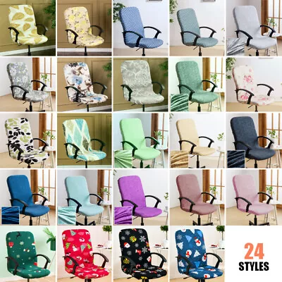 $19.52 • Buy Floral Office Chair Covers Stretch Home Study Computer Rotating Chair Slipcover