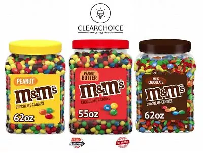 M&M'S Peanut / Milk Chocolate / Peanut Butter - Candy Bulk Jar (62 Oz.) - Kosher • $27.95