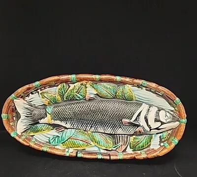 Vintage Minton Majolica Trompe L’Oeil Fish Tray Platter-Rare Wall Plaque Trout? • $99.99