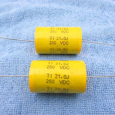 Qty (2) 21uF 250V Electrolytic Non-Polarized Speaker Crossover Axial Capacitor • $6.95