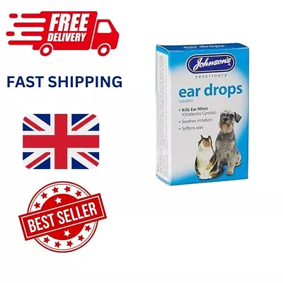 Veterinary Dog Drops Pet Cat Ear Mite Infection Treatment Clears Wax • £6.99