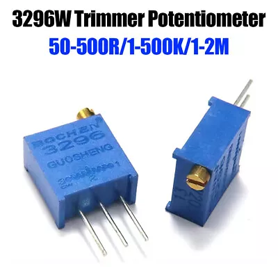 3296W Multi-turn Precision Adjustable Resistor Potentiometer 50-500R/1-500K/1-2M • $1.99