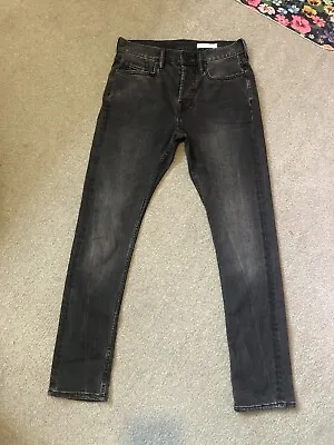 All Saints Black Stone Wash Jeans Regular Fit Size W28 X L30 • £9.98