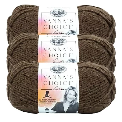 (3 Pack) Lion Brand Yarn 860-126 Vanna's Choice Yarn Chocolate • $15.35