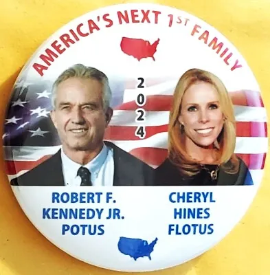 2024 Robert F. Kennedy JR. Cheryl Hines Campaign Button America's 1st Family • $3.25