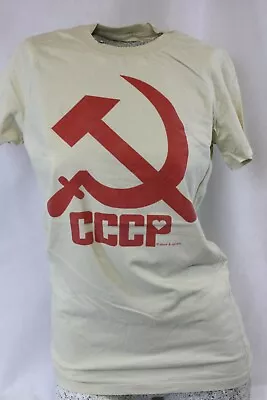 Womens David & Goliath Beige CCCP Soviet Russian Style Novelty Tee T-Shirt  • £11.56