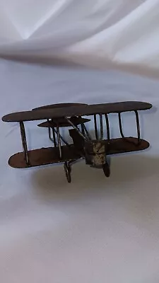 Vintage Napcoware Metal Bi Plane Toy Figure • $12