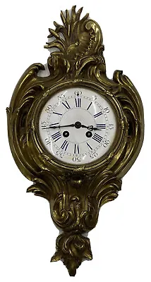 $675 • Buy Large Antique French Louis XV Cast Bronze Cartel Wall Clock