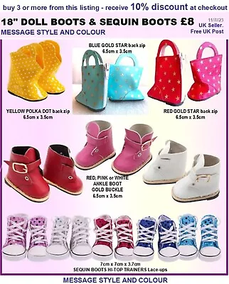 *43cm  18inch Doll SHOES BOOTS  Our Generation Baby Born Girl Boy Get 10% Off • £8