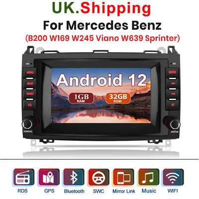 7'' DAB+ Mercedes-Benz A B Vito Viano Sprinter Car Radio DVD Stereo GPS Sat Nav • £119.99