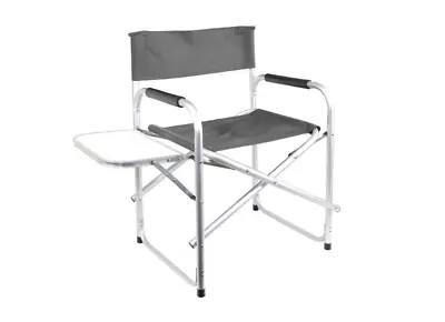Streetwize Camping Aluminum Folding Directors Chair With Side Table LW647 Grey • £39.99