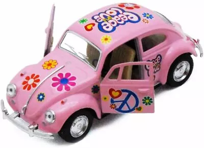  1967 Classic Volkswagen VW Beetle 1:32 Scale Model Car PINK W.Love And Peace 5  • $8.95