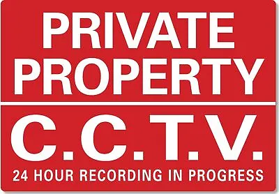 METAL SIGN Private Property CCTV In Operation 24 Hour Recording • £19.99