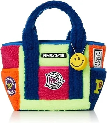 PEARLY GATES Smile Handbag Boa Fleece Multicolor Polyester Golf USED From Japan • $187.67