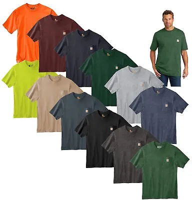 Carhartt Mens T-shirt WorkWear K87 Pocket Basic Heavyweight Jersey Knit Top Tee • $23.95