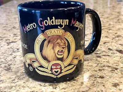 Metro Goldwyn Mayer Ceramic Coffee Mug Black & Gold Lion Cup • $14