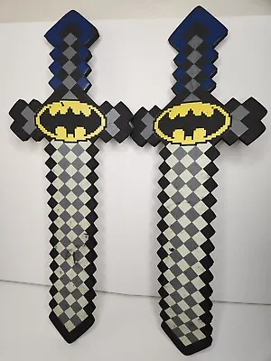 2x Rare Six Flags 24  Batman Minecraft Foam Sword Halloween Costume Prop Weapon • $36
