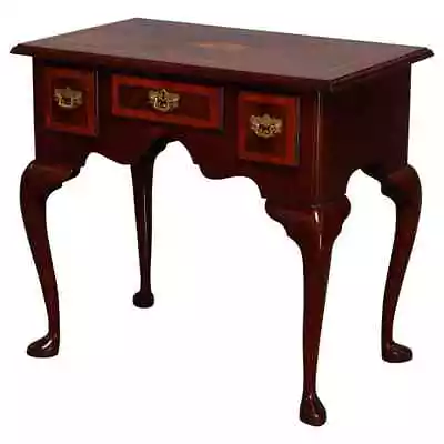 Queen Anne Councill Craftsmen Flame Mahogany Inlaid & Banded Lowboy 20th Century • $1160