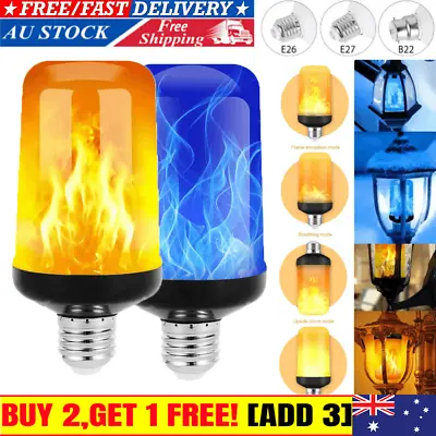 E27/22/26 LED Flame Effect Light Bulb 4 Modes Flickering Fire Simulated Decor✨ • $14.99