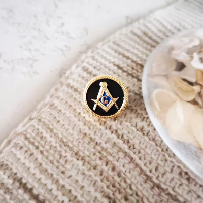 Masonic Lapel Pins Badge Mason Freemason3D Zinc Alloy Black Color Round Shape  • $1.99