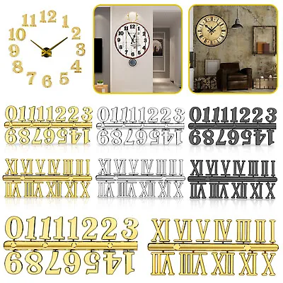 $8.98 • Buy 6pcs Wall Clock Numerals Kit Roman Digital Arabic Numbers DIY Repair Art Decor