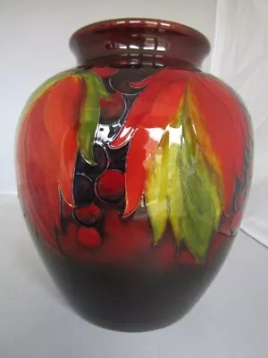 Moorcroft Very Large FLAMBE LEAF And BERRY VASE  Issued 1928-1934 Excellent 26cm • £540